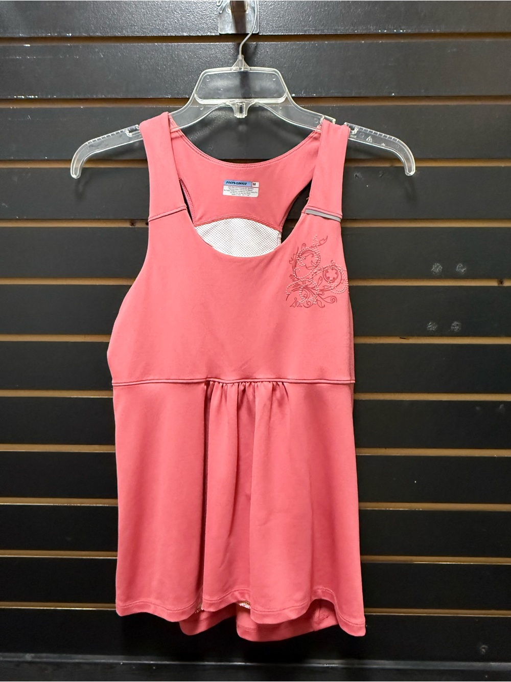 Novara Pink Athletic Racerback Tank Top Built In Bra Pocket Size Medium